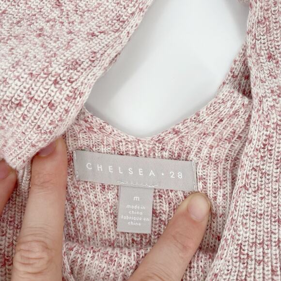 Chelsea 28 Revolve Knit V-Neck Sweater Plunge Top Size Medium Pink Chelsea28 - Picture 3 of 8